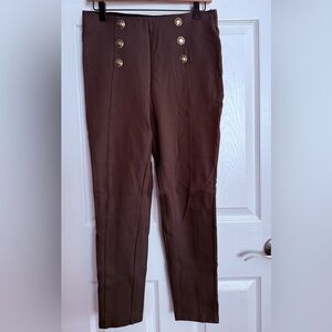 Zara Olive Green Trousers with Gold Accents